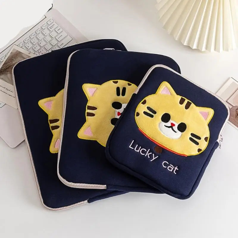 652F Kitten Pattern Laptop Sleeve Case Shockproof Padding Carrying Zpaxo