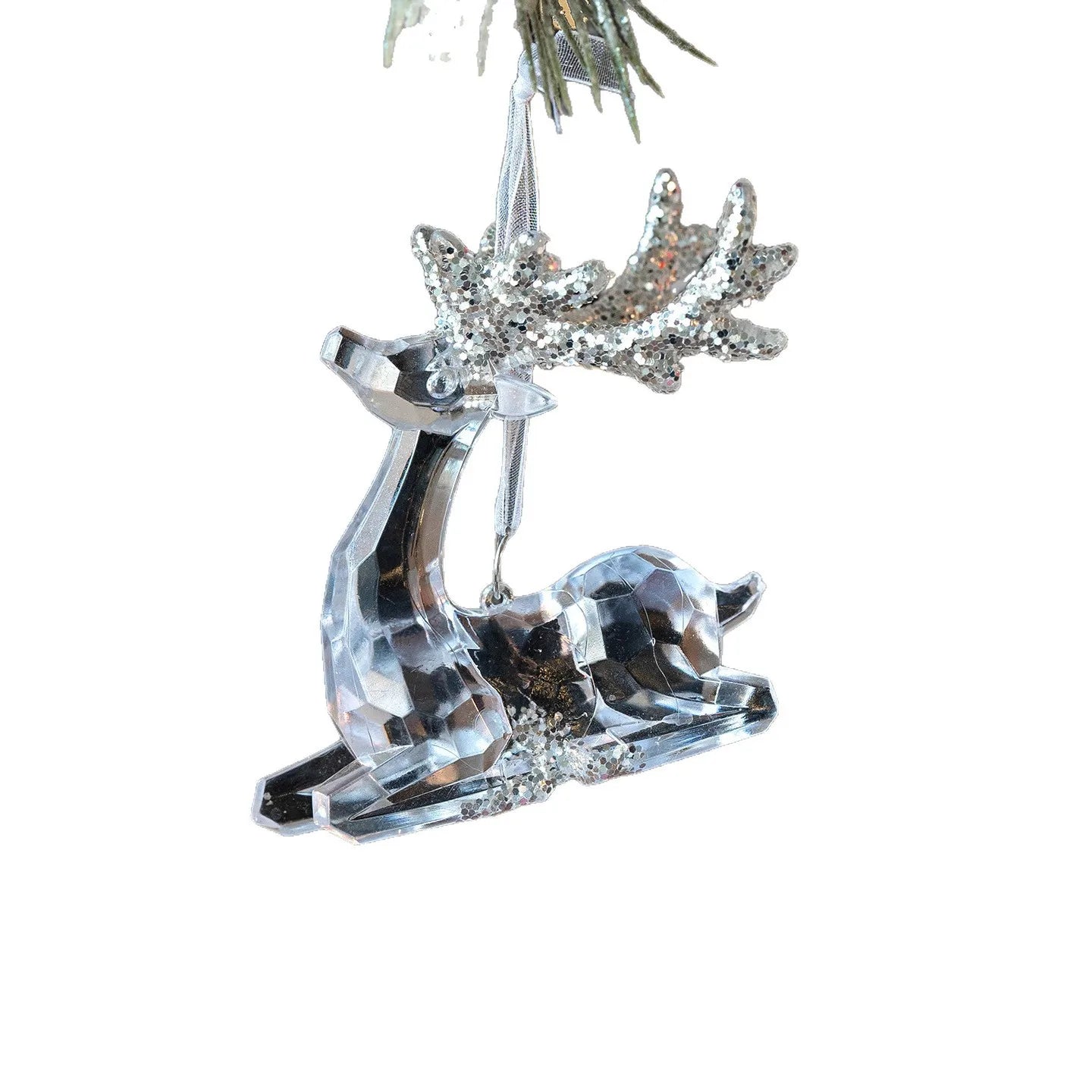 Clear Acrylic Christmas Ornaments – Angel & Deer Tree Pendants