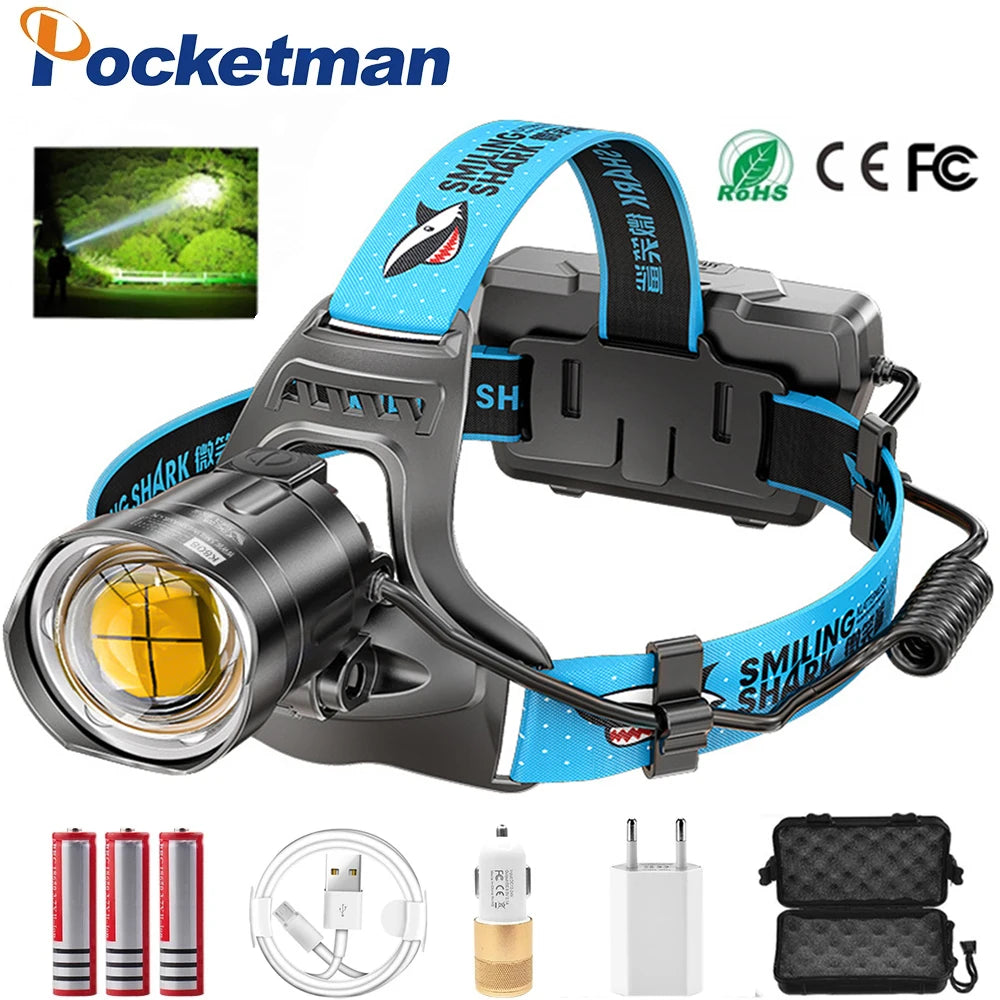 POCKETMAN XHP100 LED Headlamp – USB Rechargeable & Waterproof