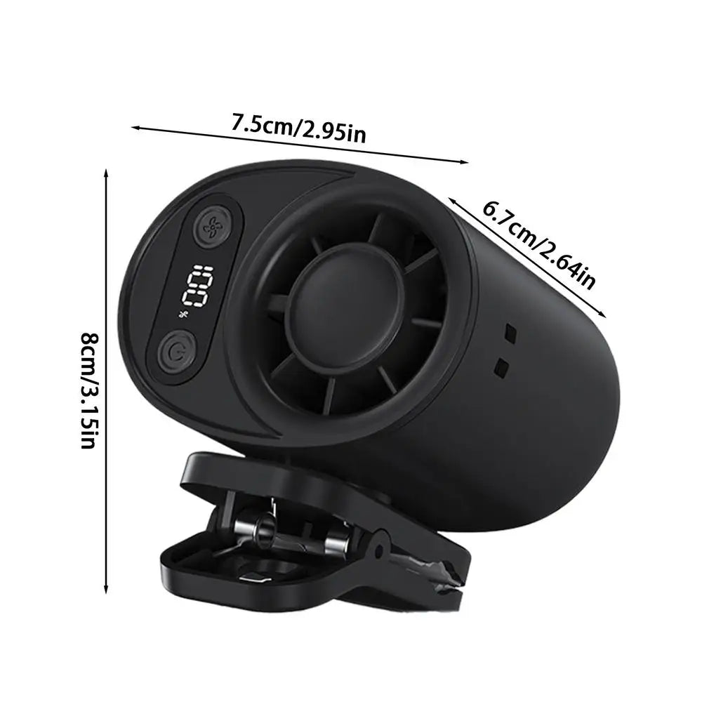 Portable Clip Fan Rechargeable Digital Display USB Portable Fan With Clip For Commuting Travel Camping Golf Beach Music Festival Zpaxo China Mainland Black Digital model