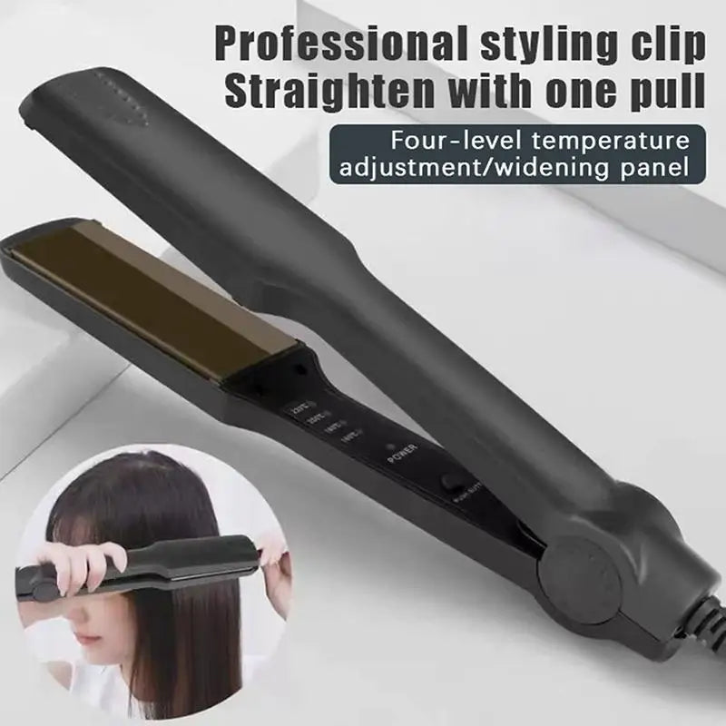2-in-1 Ceramic Hair Straightener & Curling Iron | 4 Heat Settings