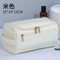 Men's Vintage Hanging Toiletry Bag – Large PU Travel Organizer Hanging Toiletry Bag Zpaxo white-pu