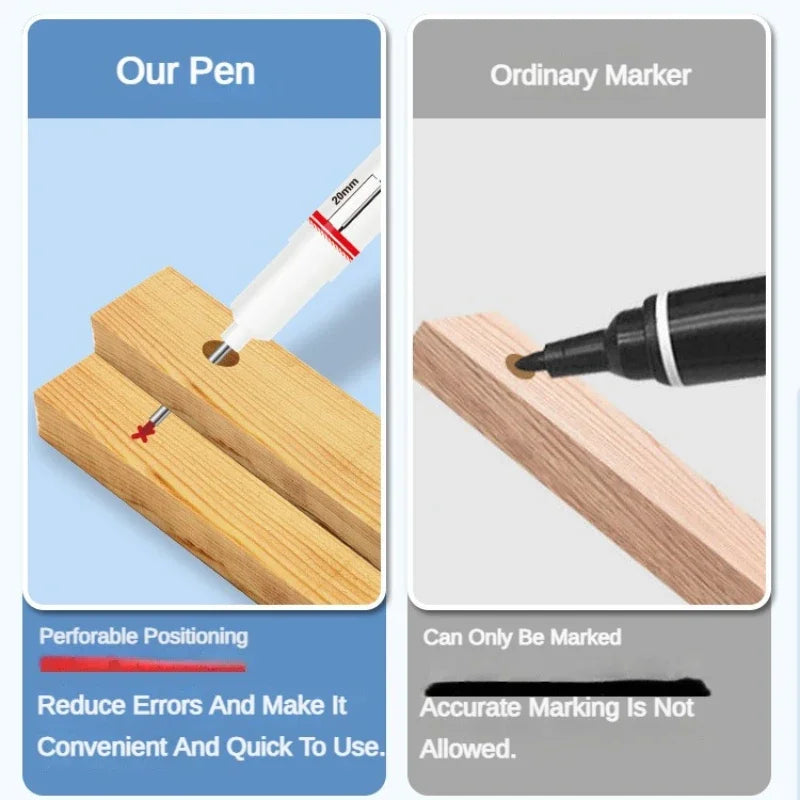 4PCS 20mm Deep Hole Long Nib Multi-Purpose Head Markers for Metal Perforating Pen Woodworking Decoration Art Supplies Zpaxo