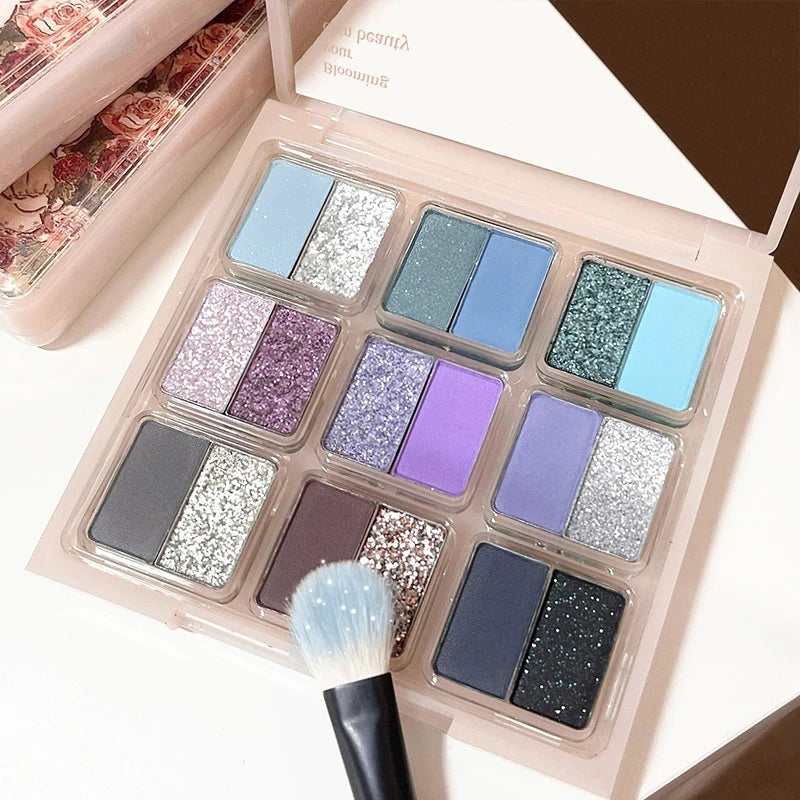 18 Colors Korean Low Saturation Eyeshadow Palette Peach Pink Series Shimmer & Matte Eye Shadow Palette Long-lasting Daily Makeup Zpaxo
