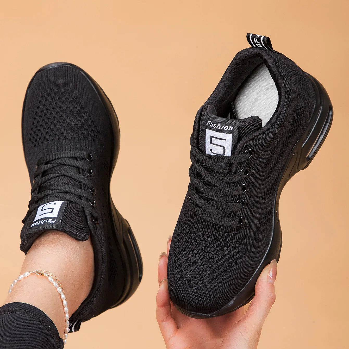 Women's Platform Mesh Breathable Sneakers Womens Spring Casual Wedge Zpaxo