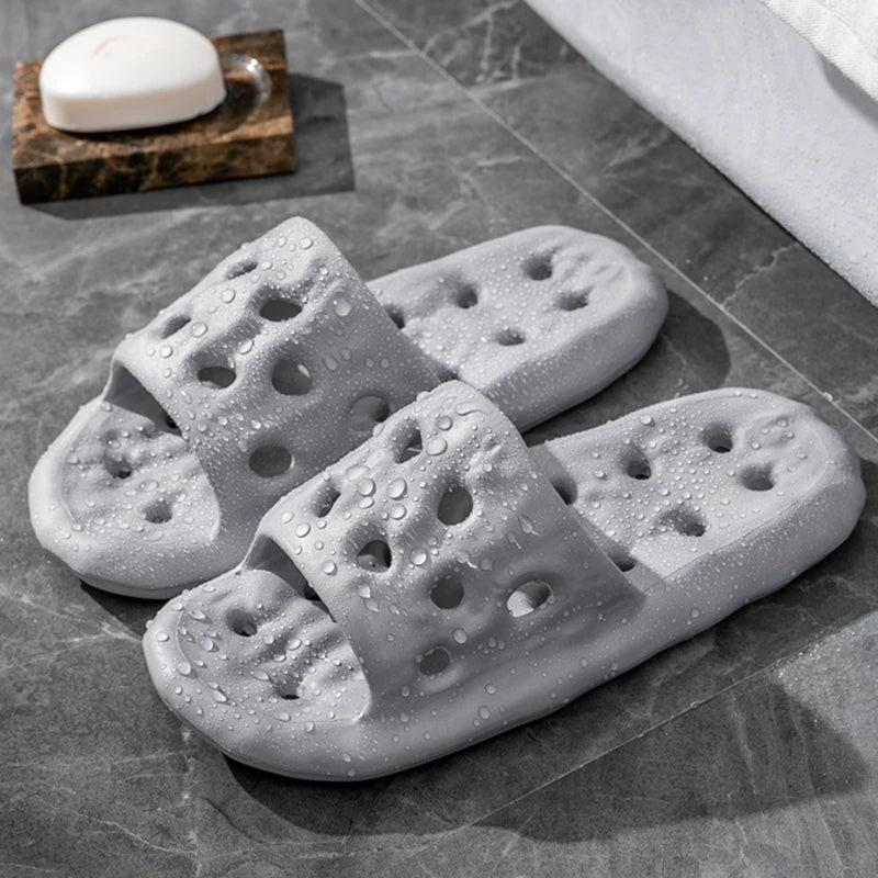 Women's Quick-dry Bathroom Slippers Home Use Summer Couple EVA Light Zpaxo GRAY 42-43