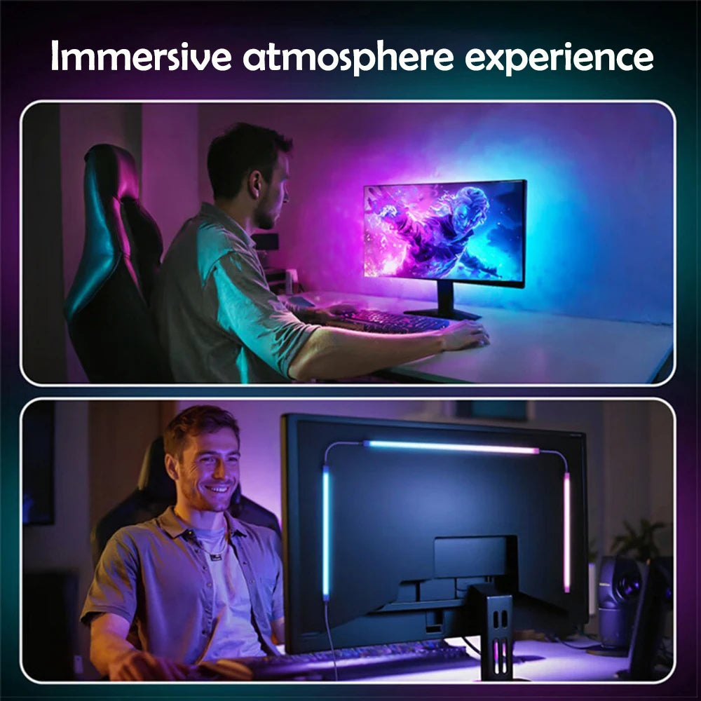 RGB Gaming Light Sync Strip Screen Backlight with Smart APP Control Ambient Lighting DIY Color Modes Computer Game Room Zpaxo