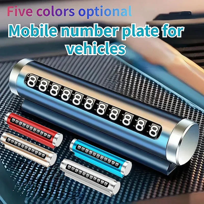 Aluminum Temporary Parking Card – Rotating Phone Number Plate