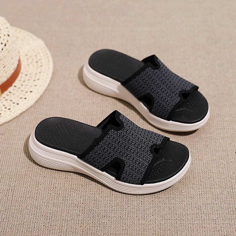 Womens Trendy Platform Slide Sandals Sparkle Pattern Upper Hollow Zpaxo 38 image color 1