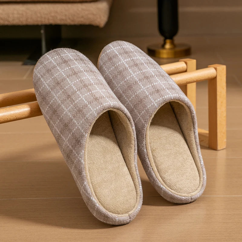 Men's Autumn&spring Home Anti-skid Slippers Lightweight Quiet Zpaxo Khaki 44-45