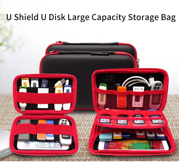 2.5 Inch Hard Drive Accessories Case Bag for WD Seagate HDD Power Phone USB Cable U Disk SD Card Power Bank Travel Organizer Box Zpaxo