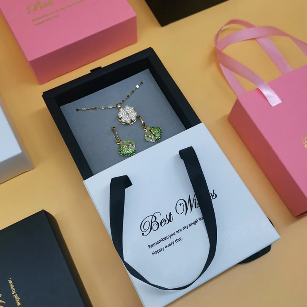 Portable Paper Jewelry Box – Ring, Earring & Necklace Gift Case Jewelry Gift Box Zpaxo