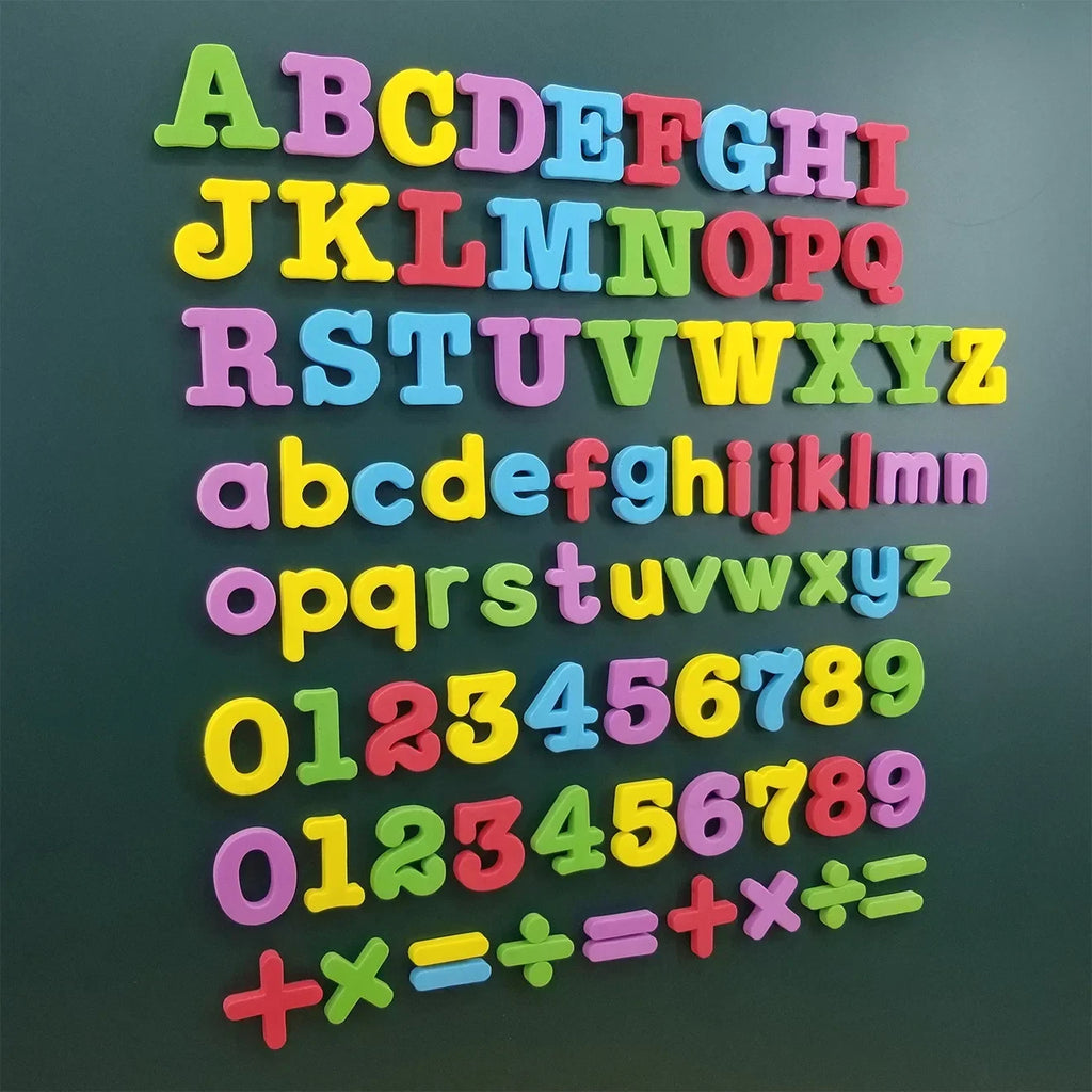 Magnetic Letters Numbers Alphabet ABC 123 Fridge Magnets Plastic Educational Preschool Learning Toy Set Uppercase Lowercase Math Zpaxo