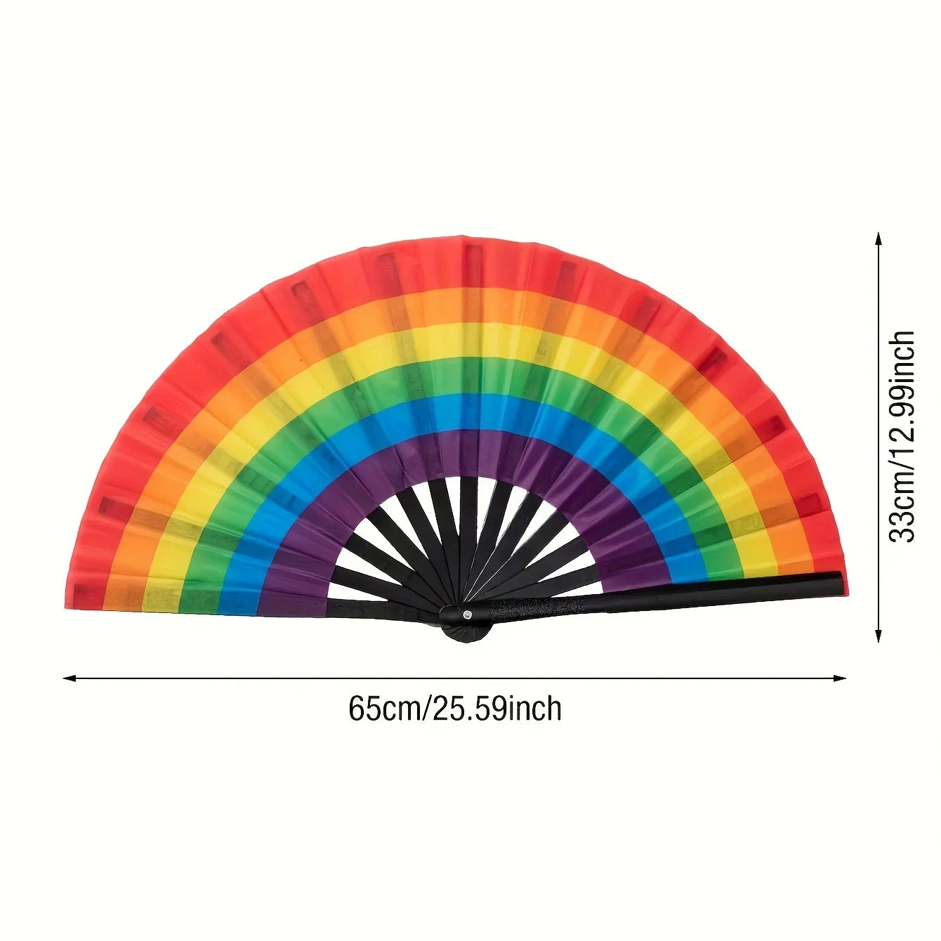 Rainbow Folding Fan Plastic Dance Performance Role Playing Wedding