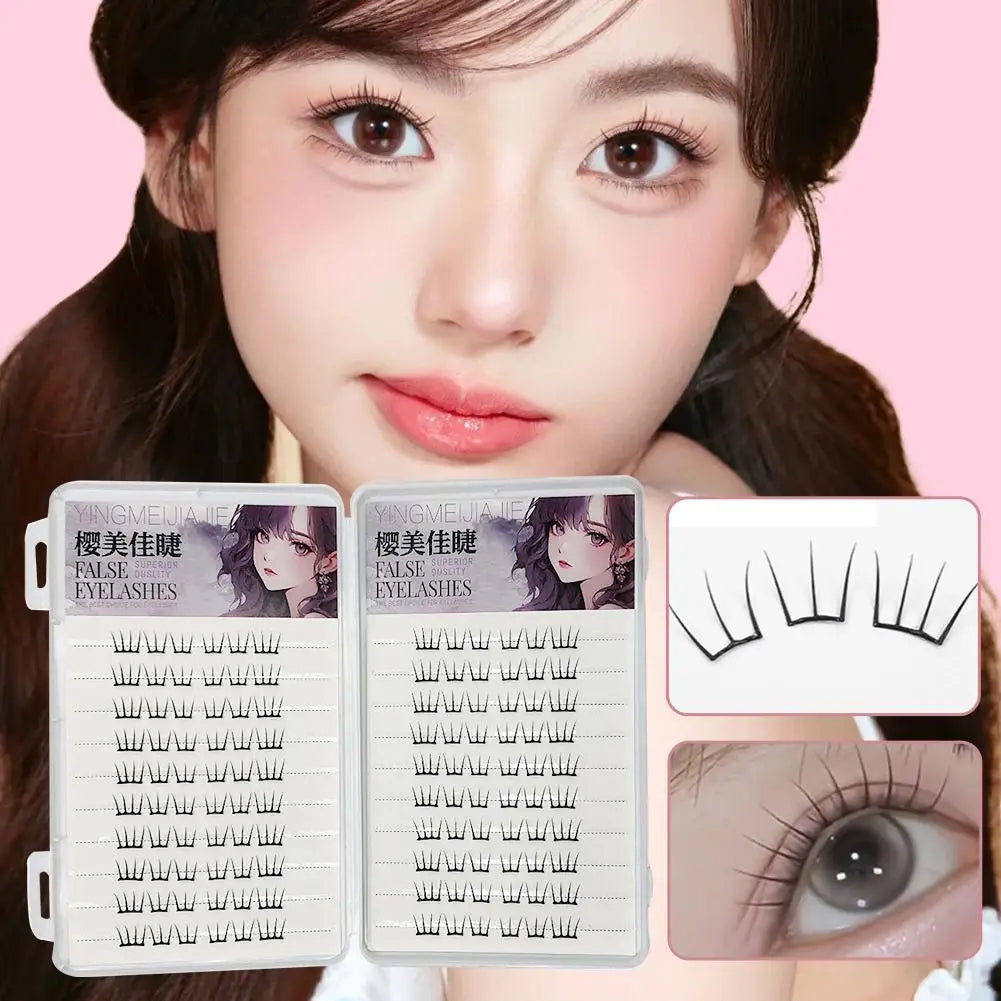 Self-adhesive Segmented False Eyelashes No Glue Individual Lashes Cluster Natural Korean Small Thin Wispy Cluster False Eyelash Zpaxo