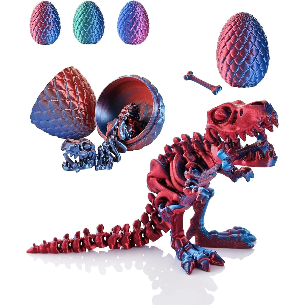 3D Printed Dinosaurwith Egg T-rex Stress Relief Figurines Fidget