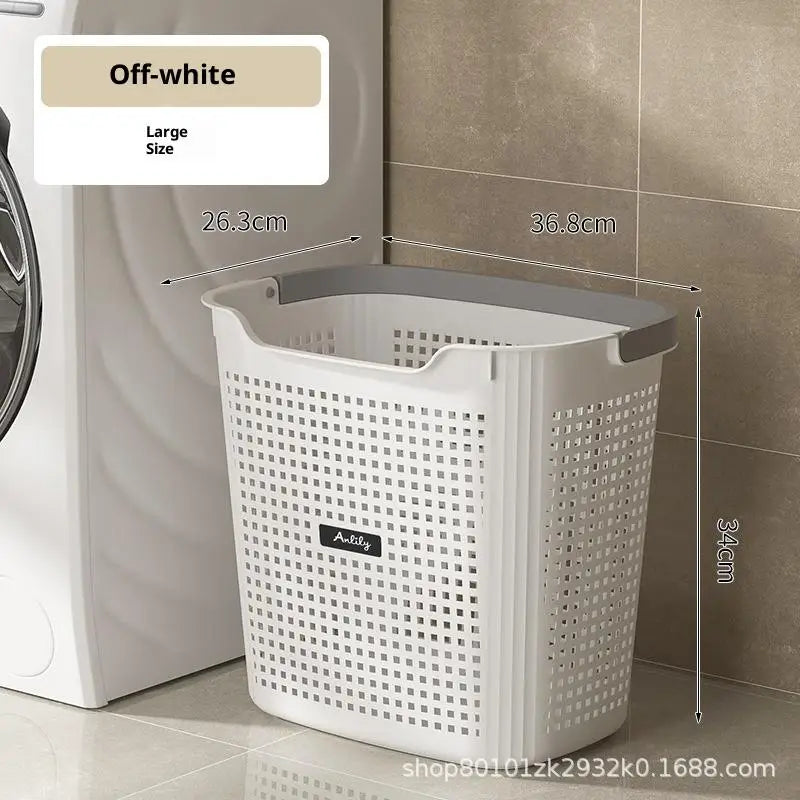 Multi-size Large Capacity Laundry Storage Dirty Clothes Basket Handle Zpaxo Gray White L