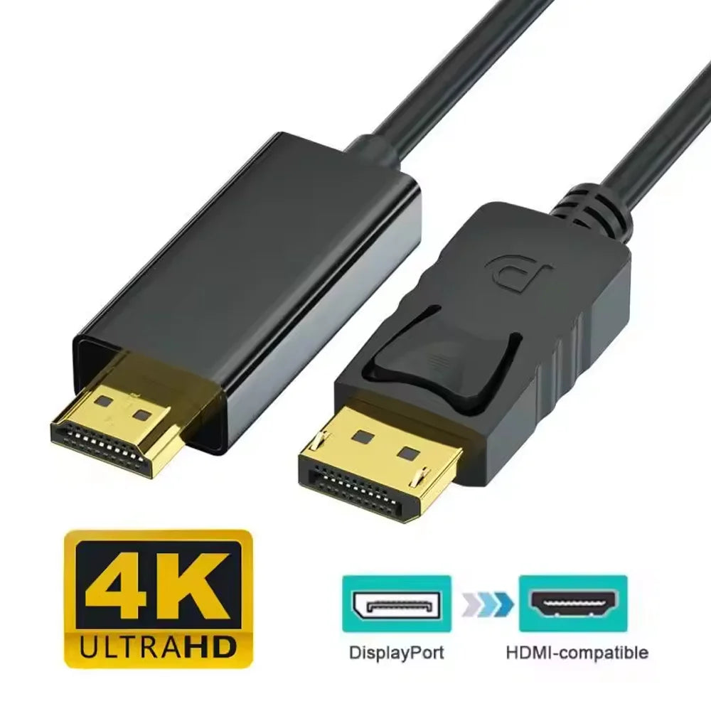 DisplayPort to HDMI Cable 4K 1.8m | DP Male to HDMI Adapter DisplayPort HDMI Cable Zpaxo