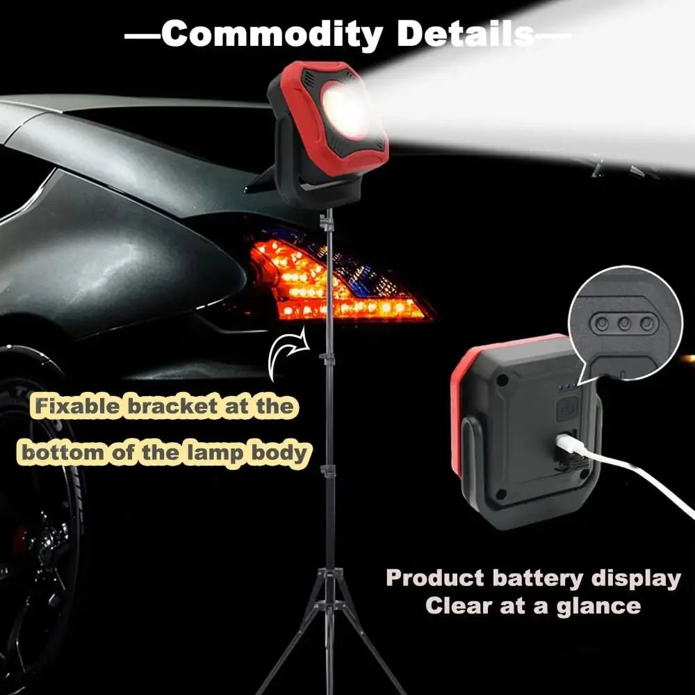 Bright Illumination Rechargeable LED Work Light Stable Vehicle Zpaxo