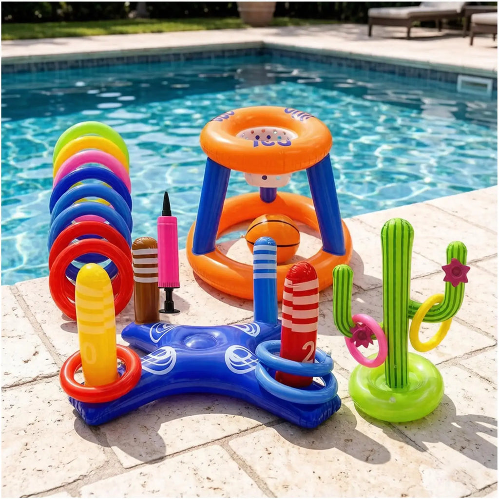 Pool Ring Throw Game Multiplayer Interactive Group Activity Swimming Zpaxo