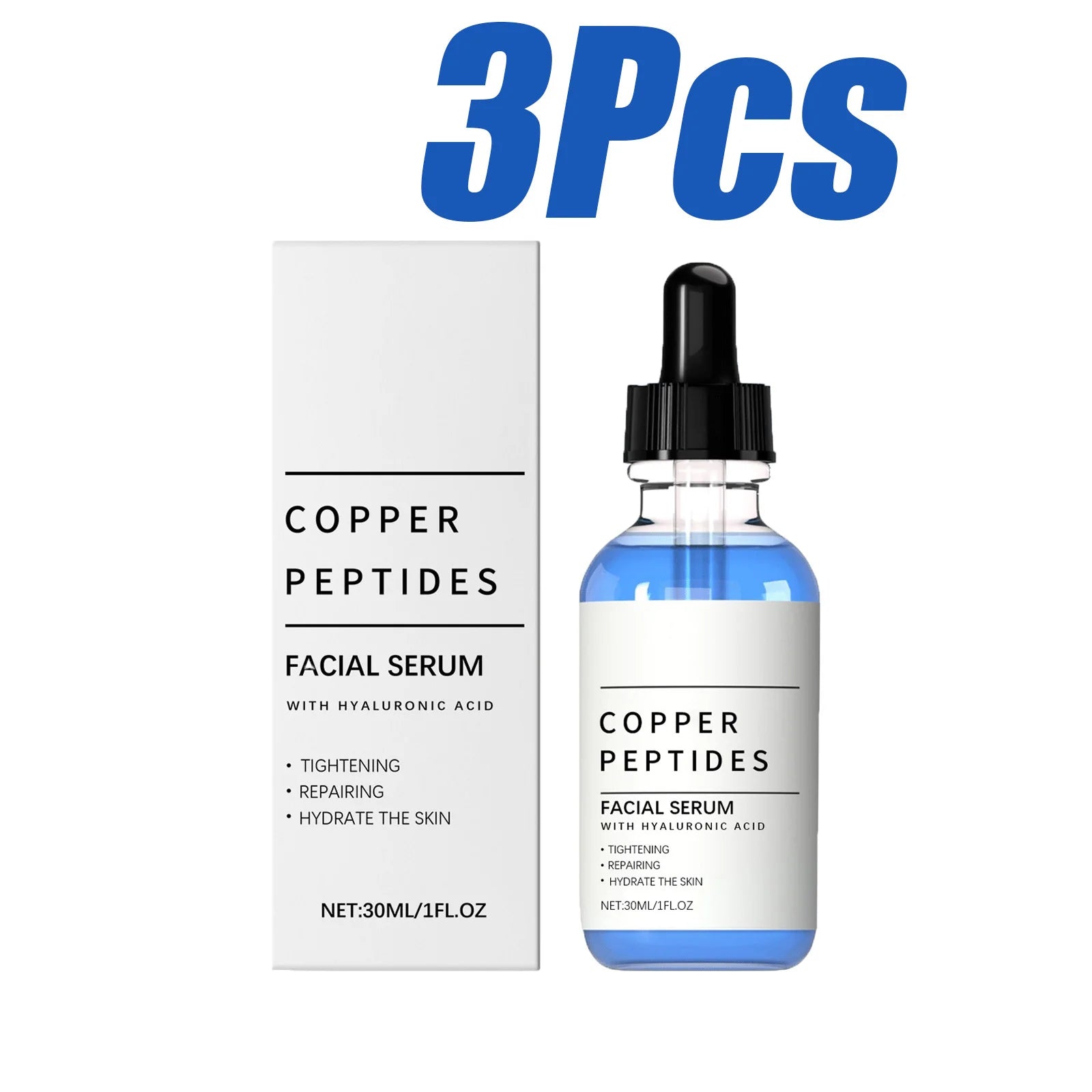 Copper Peptide Face Serum – Anti-Aging, Firming & Hydrating Face Serum Zpaxo 3Pcs