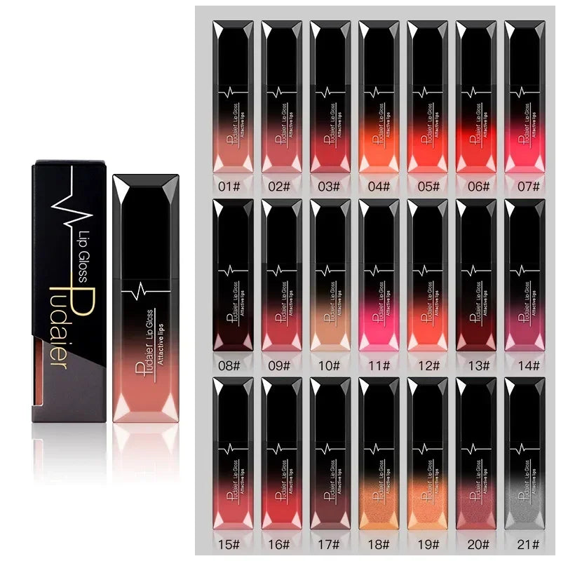 Pudaier Waterproof Lip Gloss Matte Liquid Lipstick Matte Lip Stick Cosmetics Makeup Nude Purple Black Rose Cosmetics Zpaxo