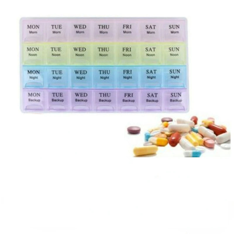 28 Grid Medicine Box English Portable Household Large Capacity Health