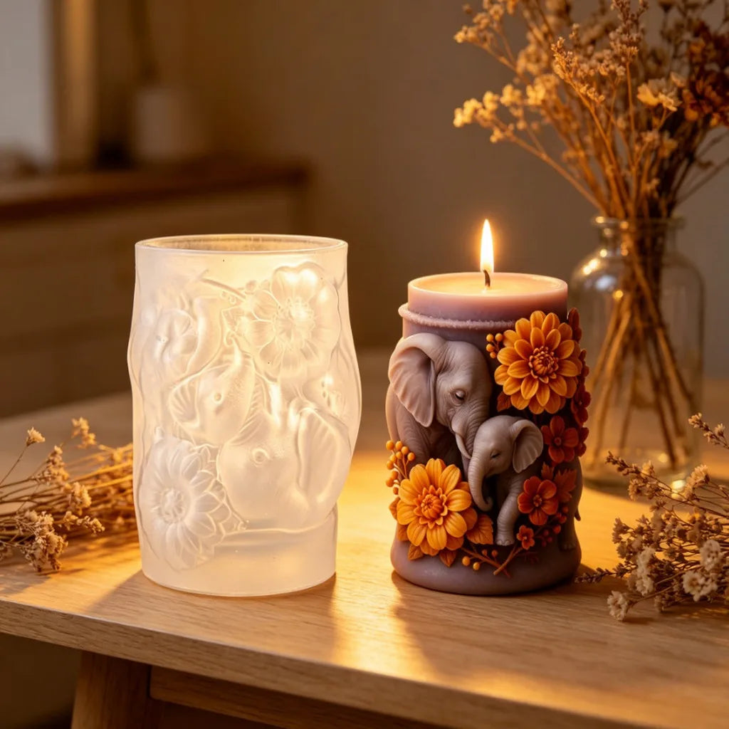 3D Elephant Silicone Candle Mold – Resin & Aromatherapy Craft Silicone Candle Mold Zpaxo
