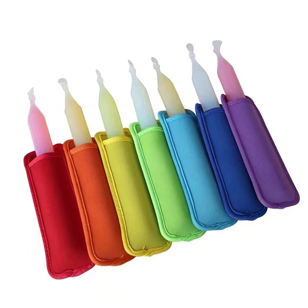24Pcs Reusable Ice Pop Sleeves Popsicle Bags Antifreezing Ice Pop Holder Freezer Pop Holders Zpaxo