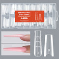 256Pcs/Box Nail Sandwich Dual Form Nail Tips Quickly Building Gel Form Nail System Full Cover Tips Nail Extension Form Zpaxo 01-Coffin