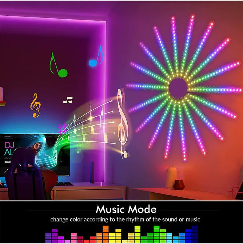 Bluetooth LED RGB Meteor Lights Remote Control Year Wedding Christmas Zpaxo 1.5m-0.5mX11 30Light UK Plug