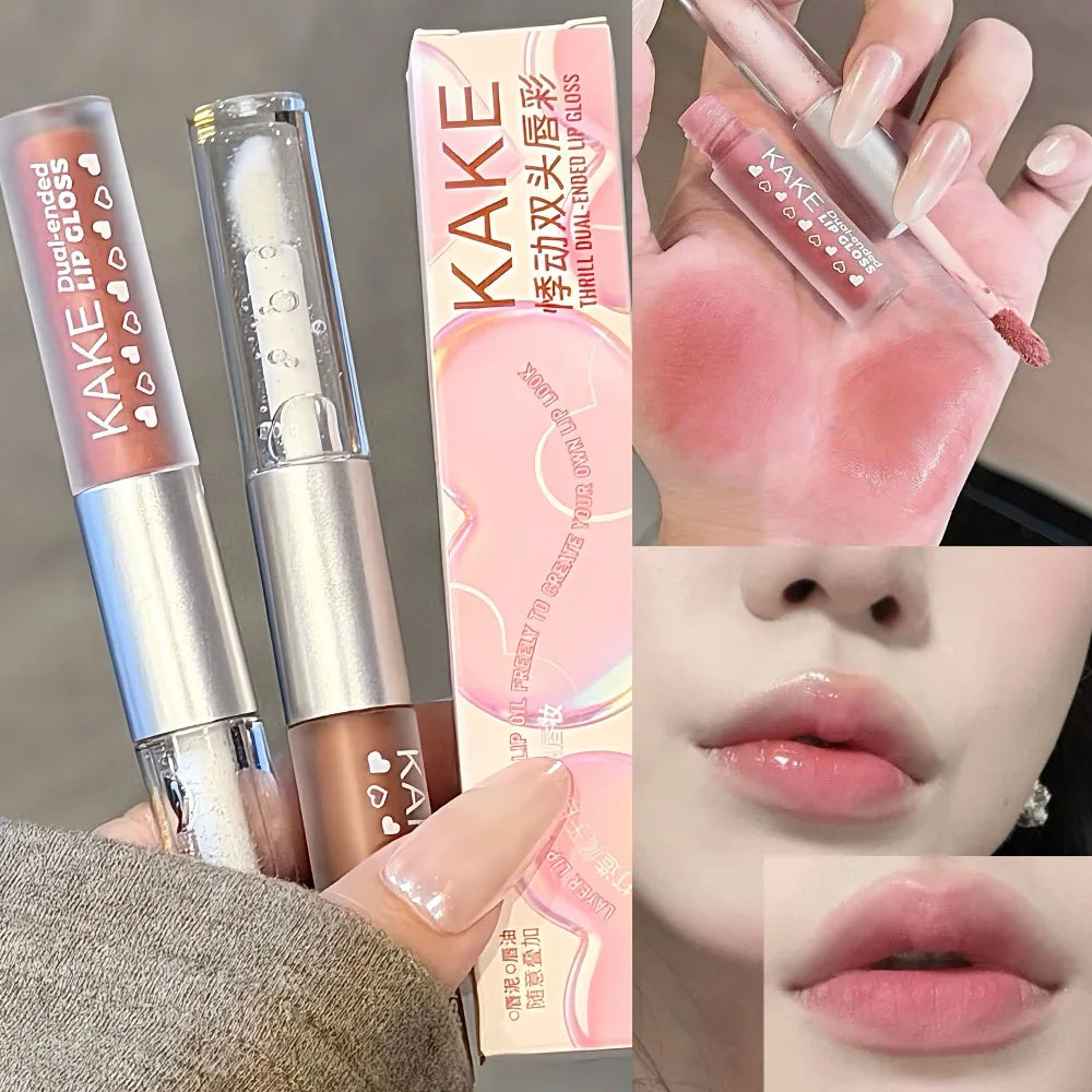 2-in-1 Liquid Lipstick Matte Lip Clay High-shine Gloss Ash Brown Pen Zpaxo