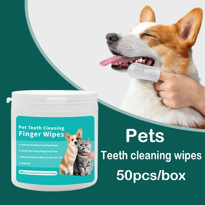 Pet cleaning products Disposable finger toothbrush Pet teeth cleaning finger covers wet wipes Dog and cat oral cleaning Zpaxo Default Title