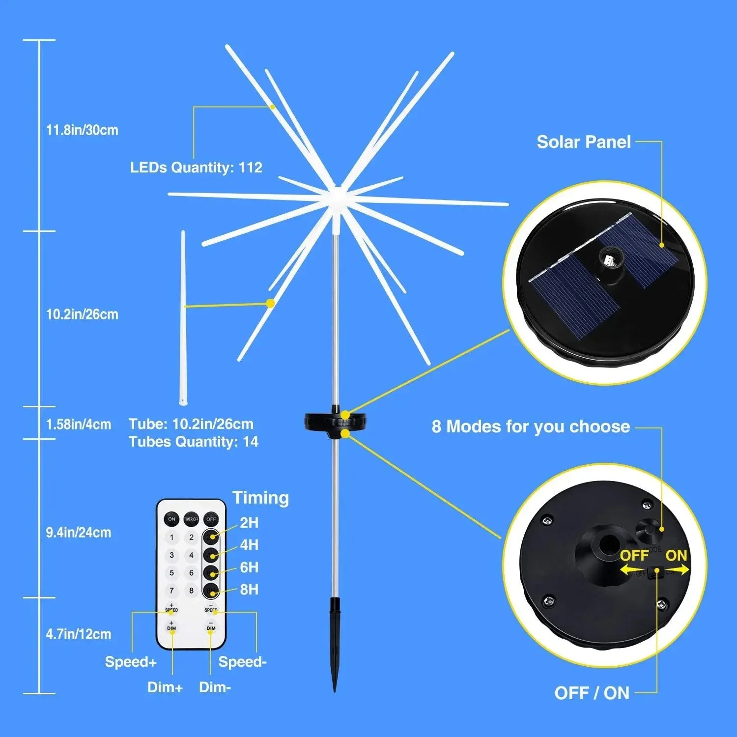 Solar Fairy Lights Outdoor Waterproof Landscape LED Lawn Lamps Zpaxo