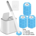 New Toilet Brush Disposable Replacement Head Cleaning Kit With Lengthened Handle Auto Lid Opening Toilet Bowl Cleaner Pad Kit Zpaxo Gray 18Pcs