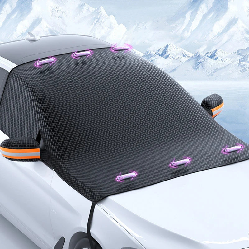 Magnetic Car Snow Cover Car Front Windscreen Cover Exterior Sunshade Snow Protection Snow Shield Half-Cover Windshield Cover Zpaxo