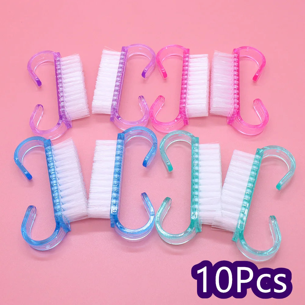 10 Acrylic Nail Art Brushes 4 Colors Manicure Tool Soft Dust Removal Zpaxo 10Pcs Mix