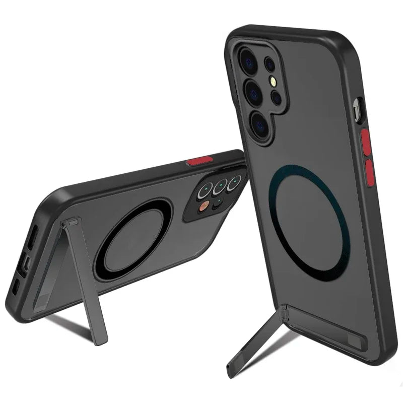 UYUXIO Kickstand Mobile Phone Case Magnetic Wireless Charge Samsung