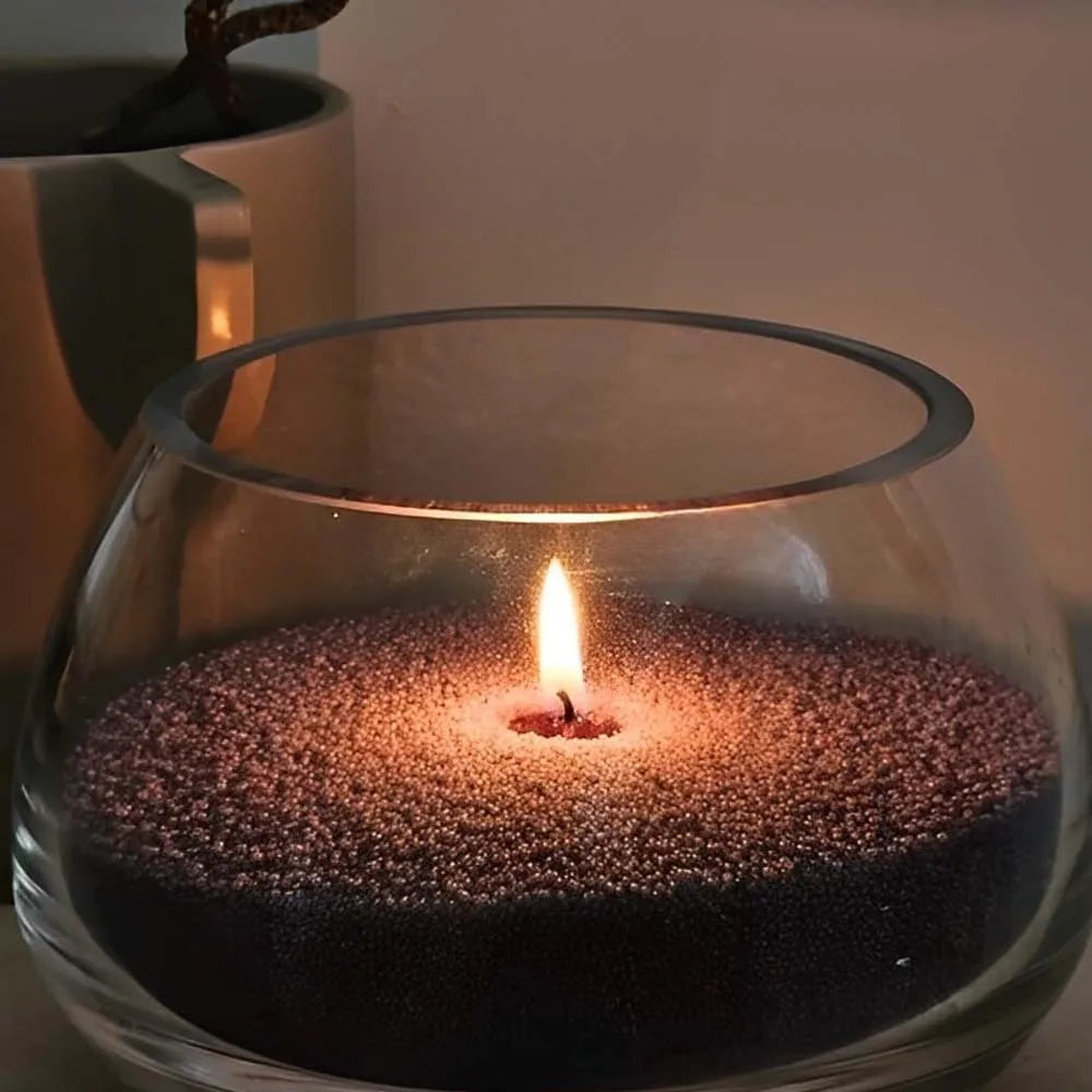 200G Black Sand Beaded Wax Candle Making Kit DIY Pearled Candle Candle Making 10PCS Wicks 2PCS Centering Devices 40 Stickers Dot Zpaxo