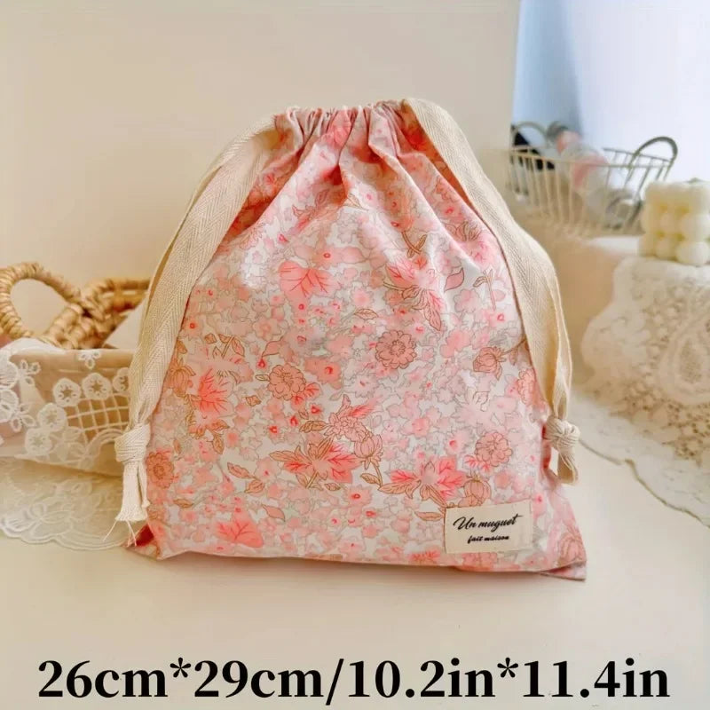Hot Embroidery Bow Drawstring Bag, Multi-purpose Storage Box, Portable Travel and Home Dust Bag, Mom and Diaper Bag YUZI Zpaxo
