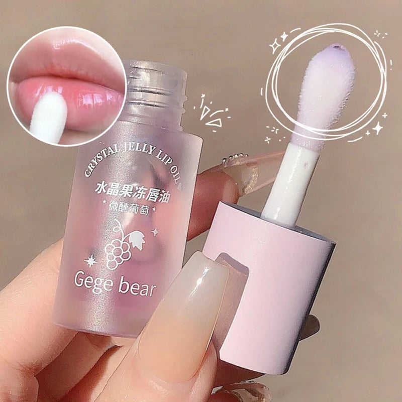 Crystal Jelly Fruit Lip Oil Hydrating Plumping Peach Grape Clear