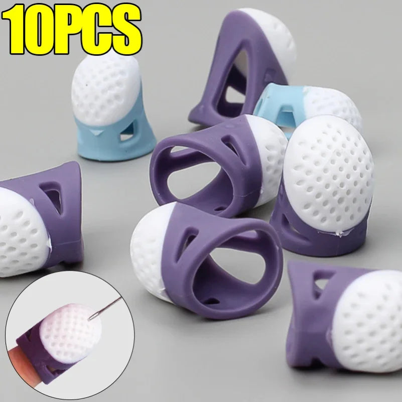 Silicone Thimbles Finger Tips Protector Anti-Slip Finger Covers Hand Cross-stitch Sewing DIY Tools Household Sewing Accessories Zpaxo