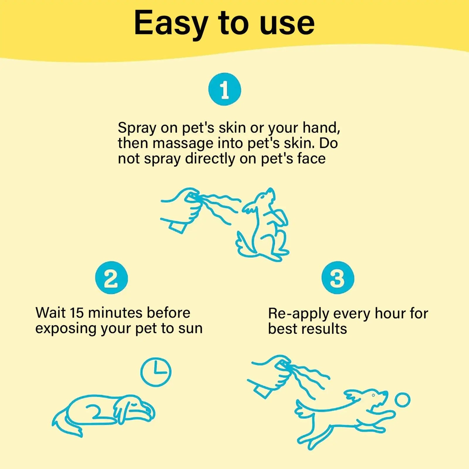 Dog Sunblock Waterproof Sweat-resistant UVA UVB Rays Prevention