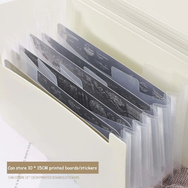 Nail Stamper Plates Storage Book Foldable Dust-proof