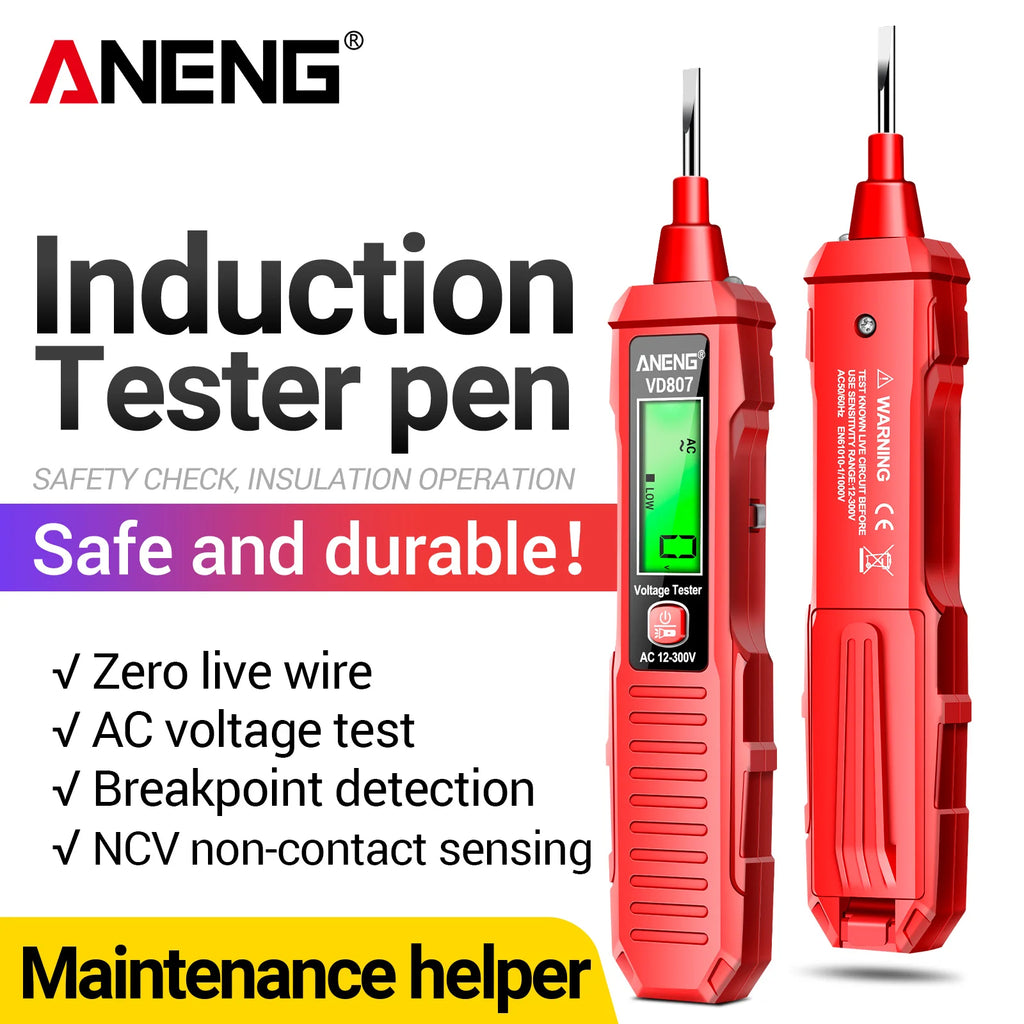 Noncontact AC Voltage Test Pen LCD NCV Induction Live Wire Check