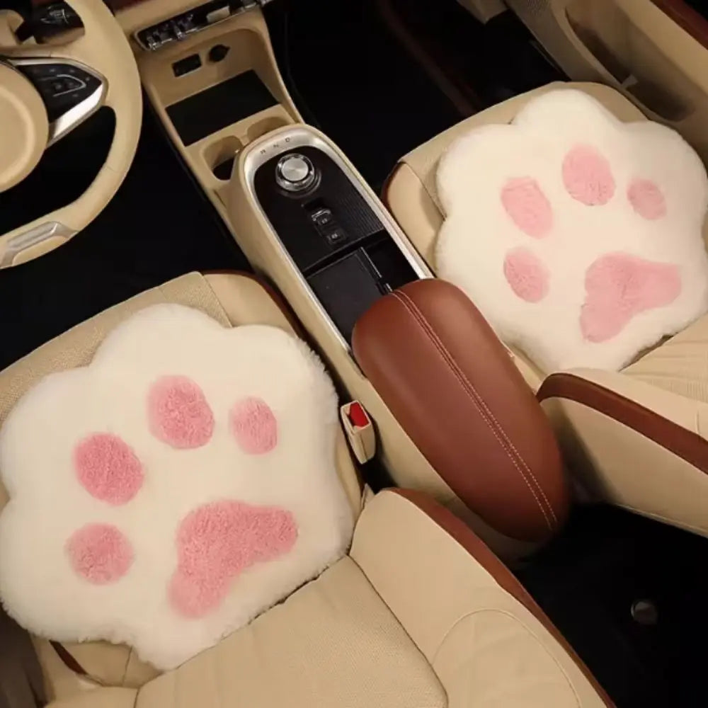 Premium Soft Cartoon Cat Claw Seat Cushion Warm Plush Paw Car Zpaxo