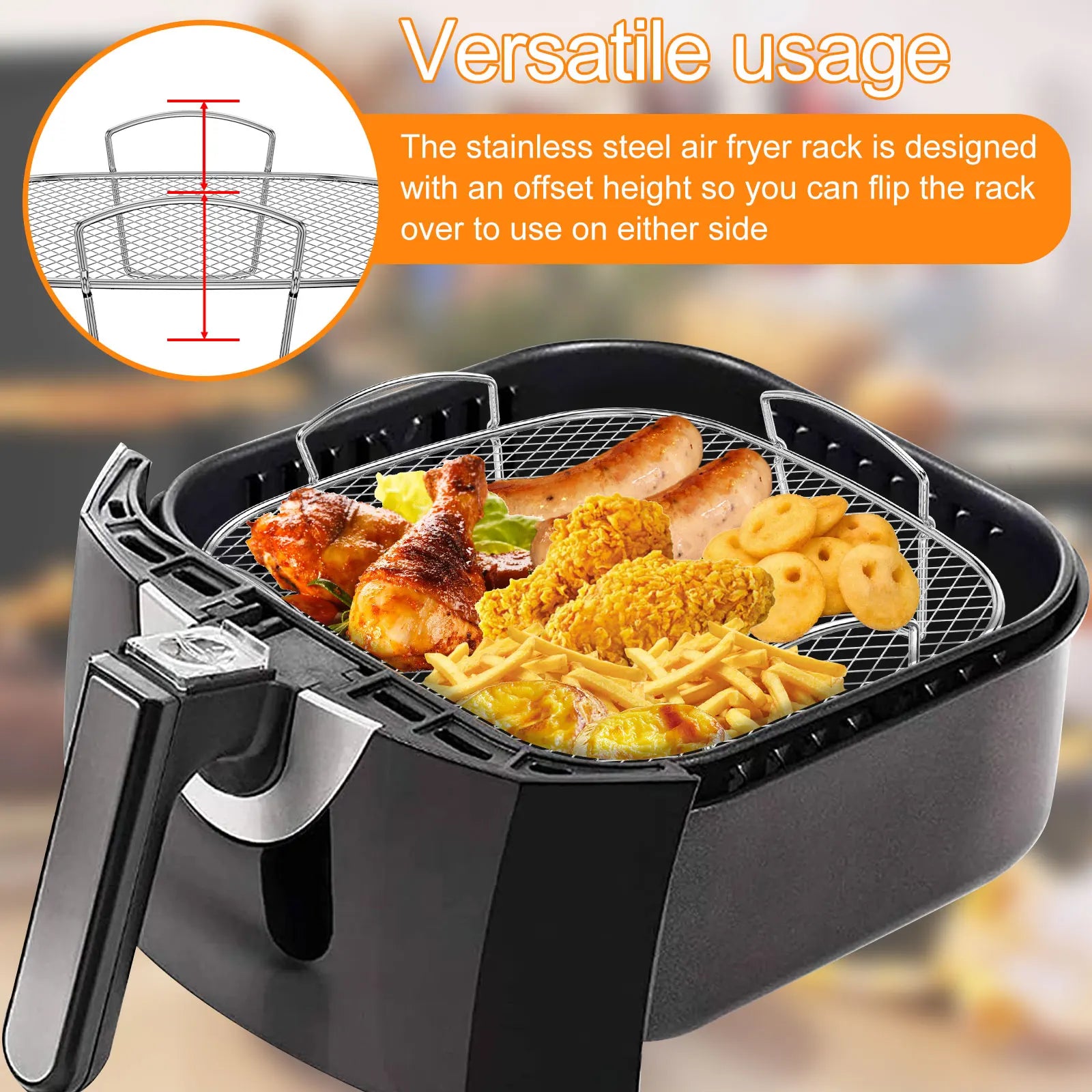 Multifunctional Roasting Rack 1/2 PCS Compatible Airfryer Dehydrator Steamer Roasting Cooking Tools for Air Fryer Accessories Zpaxo