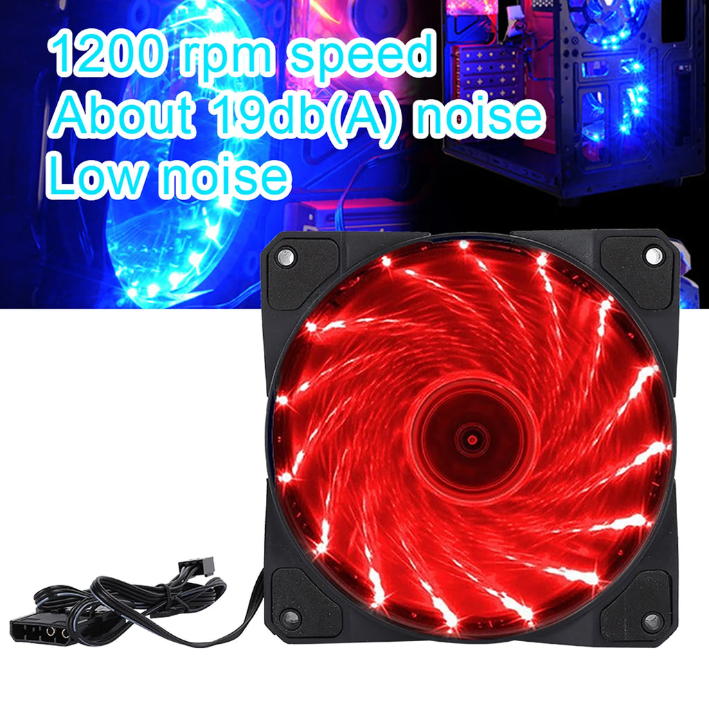 Chassis Fan Computer Cooler Accessory 3-Wire 15-Light Mute LED