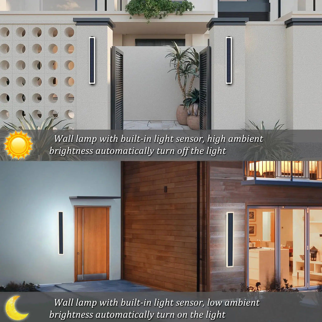 Solar Wall Lights Outside Door 20W Waterproof Acrylic Lampshade Zpaxo