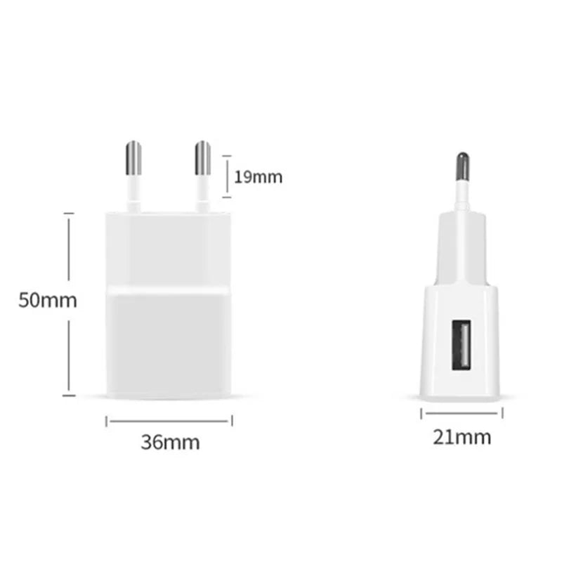 Universal 2pin EU Plug Travel Dual USB Wall Charger 5V 2A Fast Charging For iPhone 6 7 8 Plus XS Max XR Mobile Phone AC Adapter Zpaxo